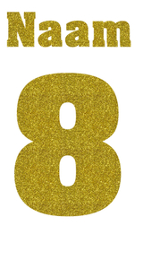 Losse set Naam met Rugnummer Glitter Goud - afb. 2