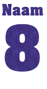 Losse set Naam met Rugnummer Glitter Paars - afb. 2
