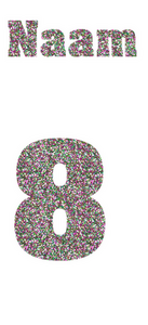 Losse set Naam met Rugnummer Glitter Regenboog Multicolor 453 - afb. 2
