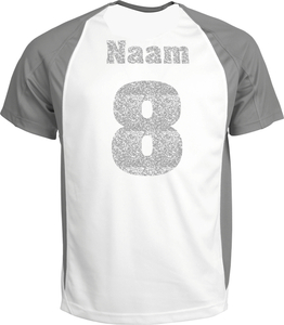 Losse set Naam met Rugnummer Glitter Silver 450 - afb. 1