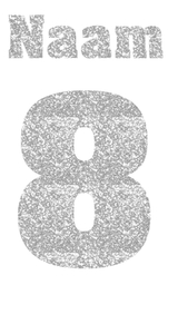 Losse set Naam met Rugnummer Glitter Silver 450 - afb. 2