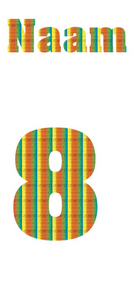 Losse set Naam met Rugnummer Rainbow Regenboog Folie - afb. 2