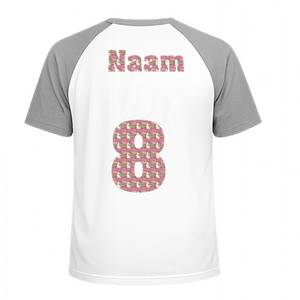 Losse set Naam met Rugnummer Design Leger Roze - afb. 1