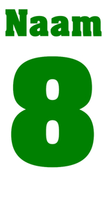 Losse set Naam met Rugnummer Metallics Groen Metallic - afb. 2