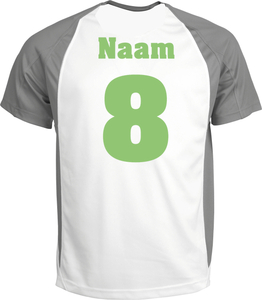 Losse set Naam met Rugnummer Polyester Ondergrond Neon Groen - afb. 1