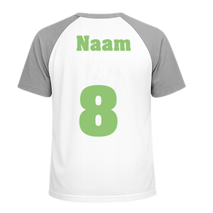 Losse set Naam met Rugnummer Polyester Ondergrond Neon Groen - afb. 1