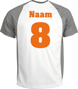 Losse set Naam met Rugnummer Polyester Ondergrond Oranje - afb. 1