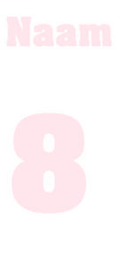 Losse set Naam met Rugnummer Flex Pastel Roze - afb. 2