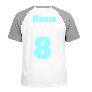Losse set Naam met Rugnummer Flock Blauw - afb. 1