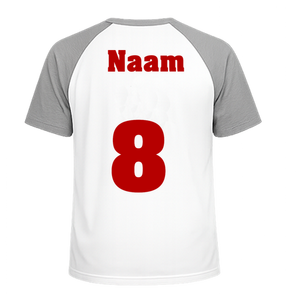 Losse set Naam met Rugnummer Flock Donker Rood - afb. 1