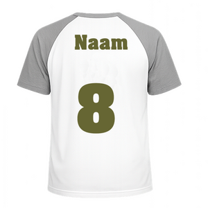 Losse set Naam met Rugnummer Flock Khaki Groen - afb. 1