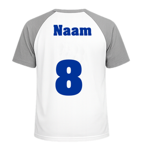 Losse set Naam met Rugnummer Flock Kobalt Blauw - afb. 1