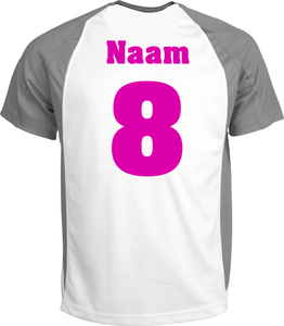 Losse set Naam met Rugnummer Flock Magenta - afb. 1