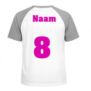 Losse set Naam met Rugnummer Flock Magenta - afb. 1