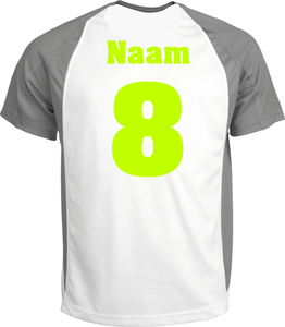 Losse set Naam met Rugnummer Flock Neon Geel - afb. 1