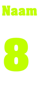 Losse set Naam met Rugnummer Flock Neon Geel - afb. 2