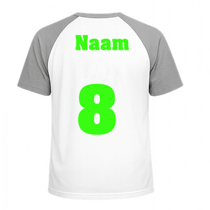 Losse set Naam met Rugnummer Flock Neon Groen - afb. 1