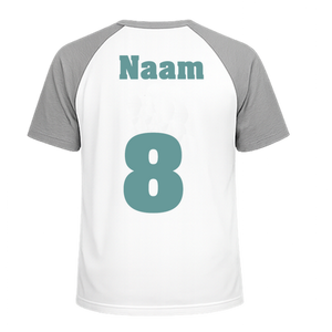 Losse set Naam met Rugnummer Flock Turquoise - afb. 1