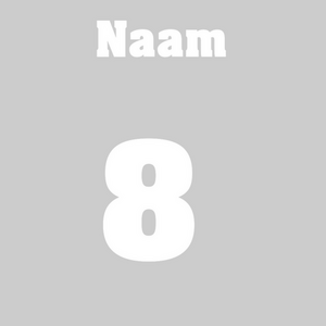 Losse set Naam met Rugnummer Flock Wit - afb. 2