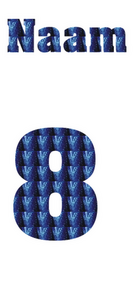 Losse set Naam met Rugnummer Holografische Blauw - afb. 2