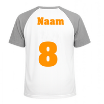 Losse set Naam met Rugnummer Flex Neon Oranje