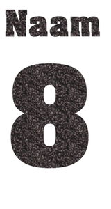Losse set Naam met Rugnummer Glitter Black Glitter 458 - afb. 2