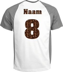 Losse set Naam met Rugnummer Glitter Bruin - afb. 1