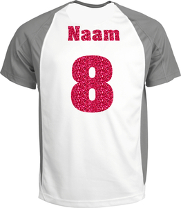 Losse set Naam met Rugnummer Glitter Cherry - afb. 1