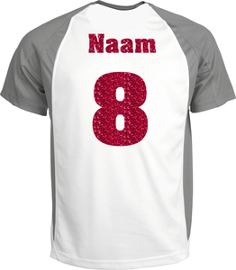 Losse set Naam met Rugnummer Glitter Hot Pink - afb. 1