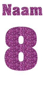 Losse set Naam met Rugnummer Glitter Lavender 428 - afb. 2