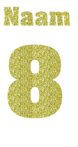 Losse set Naam met Rugnummer Glitter Coronado Gold - afb. 2