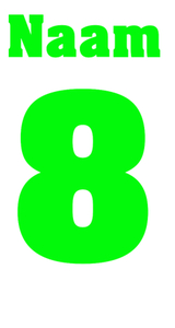 Losse set Naam met Rugnummer Glow in the Dark Groen - afb. 2