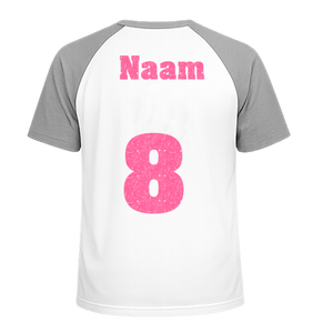 Losse set Naam met Rugnummer Glitter Neon Pink Glitter 448 - afb. 1
