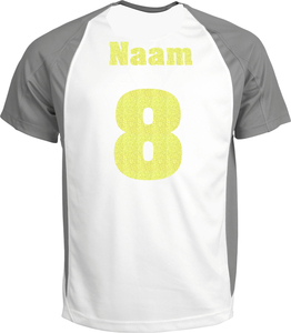 Losse set Naam met Rugnummer Glitter Neon Yellow Glitter 446 - afb. 1
