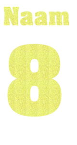 Losse set Naam met Rugnummer Glitter Neon Yellow Glitter 446 - afb. 2