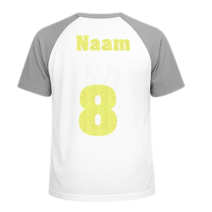 Losse set Naam met Rugnummer Glitter Neon Yellow Glitter 446 - afb. 1