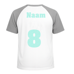 Losse set Naam met Rugnummer Glitter Neon Bleu Glitter 480 - afb. 1