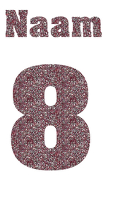 Losse set Naam met Rugnummer Glitter Rose Gold Glitter 486 - afb. 2