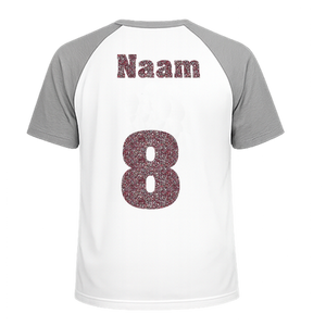 Losse set Naam met Rugnummer Glitter Rose Gold Glitter 486 - afb. 1