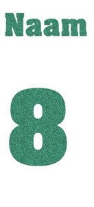 Losse set Naam met Rugnummer Glitter Emerald Glitter 427 - afb. 2