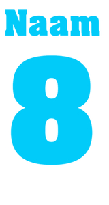 Losse set Naam met Rugnummer Glow in the Dark Blauw - afb. 2