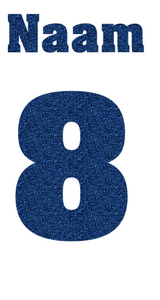 Losse set Naam met Rugnummer Glitter Navy Blue Glitter 423 - afb. 2