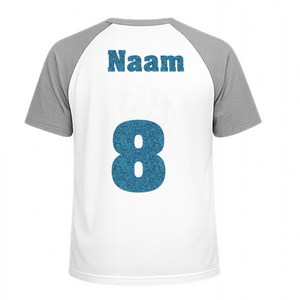 Losse set Naam met Rugnummer Glitter Bleu Glitter 454 - afb. 1