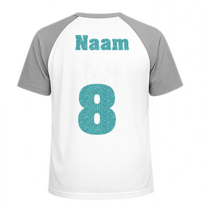 Losse set Naam met Rugnummer Glitter Sky Bleu Glitter 445 - afb. 1