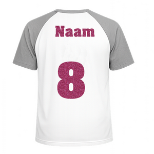 Losse set Naam met Rugnummer Glitter Pink Glitter 457 - afb. 1