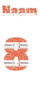 Losse set Naam met Rugnummer Glitter Rainbow Coral Glitter ST - afb. 2