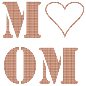 Love Mom Design Ruit Beige - afb. 2