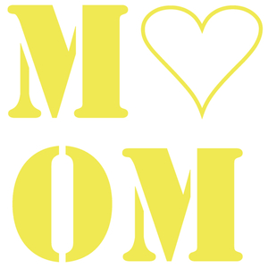 Love Mom Polyester Ondergrond Neon Geel - afb. 2