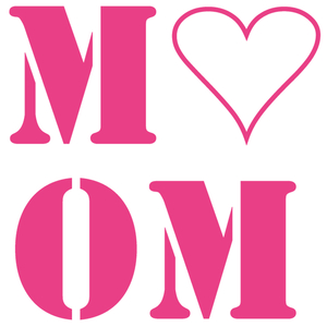 Love Mom Polyester Ondergrond Neon Roze - afb. 2