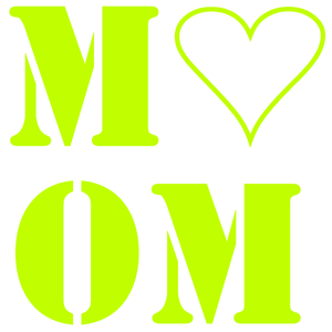 Love Mom Flock Neon Geel - afb. 2